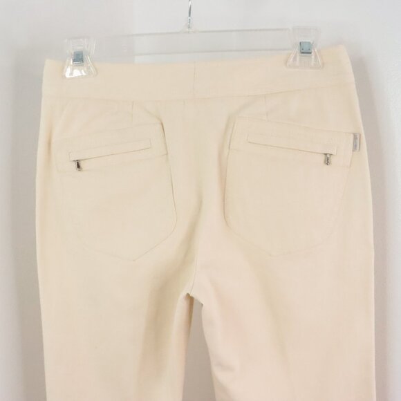 tyler. Women's 4 Beige Straight Leg Cotton Twill Ankle Trouser Pants - Picture 5 of 8